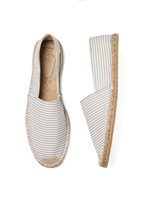 

WROGN Men Off-White Striped Espadrilles