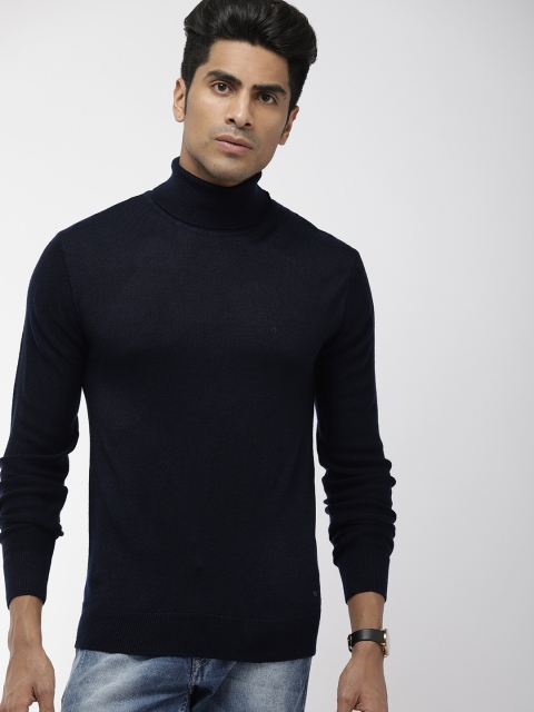 

Indian Terrain Men Navy Blue Solid Sweater