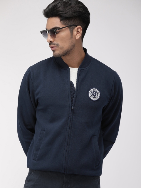

Indian Terrain Men Navy Blue Solid Sweatshirt
