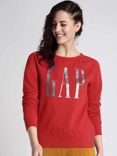 

GAP Women's Glitter Logo Sweatshirt, Red