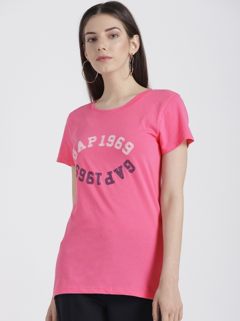

GAP Women's Logo Crewneck Pure Cotton T-shirt, Pink