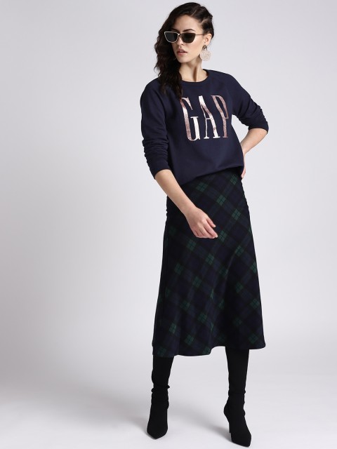 

GAP Women's Glitter Logo Sweatshirt, Navy blue