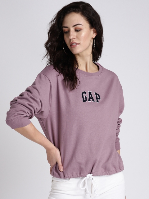 

GAP Women's Logo Drawstring Sweatshirt, Purple
