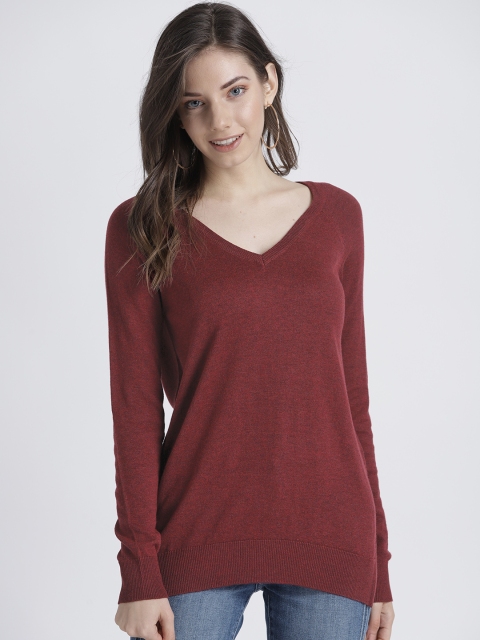 

GAP Women's V-Neck Pullover Sweater, Maroon