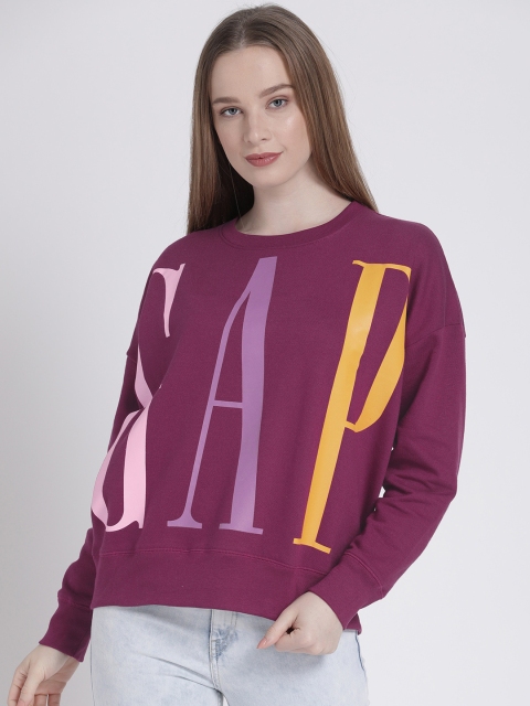 

GAP Women Purple Printed Sweatshirt