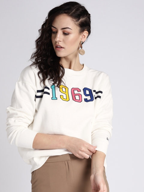 

GAP Women's Vintage Soft Graphic Sweatshirt, Off white