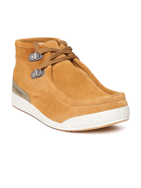 

Woodland Men Tan Brown Solid Suede Mid-Top Sneakers