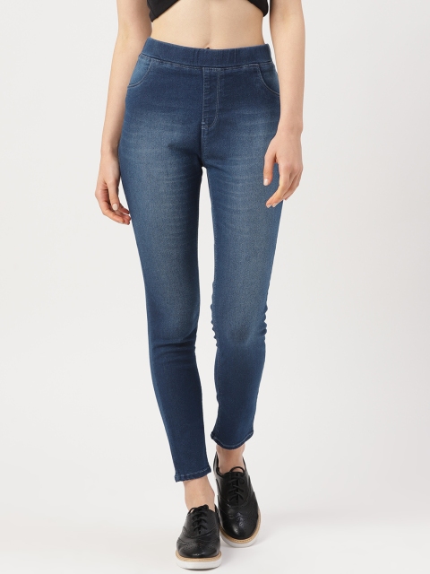 

DressBerry Women Navy Blue Regular Fit Washed Jeggings