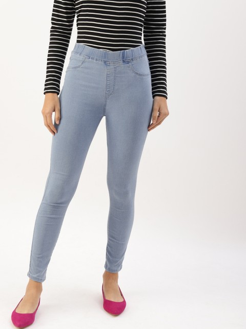 

DressBerry Women Blue Regular Fit Solid Denim Cropped Jeggings
