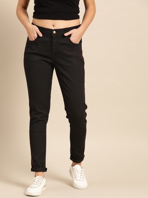 

DressBerry Women Black Skinny Fit Mid-Rise Clean Look Stretchable Ankle Length Jeans