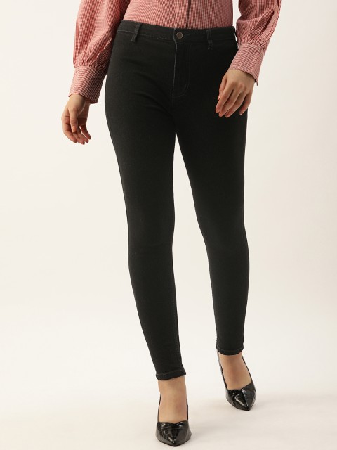 

DressBerry Women Black Skinny Fit Mid-Rise Clean Look Stretchable Jeans
