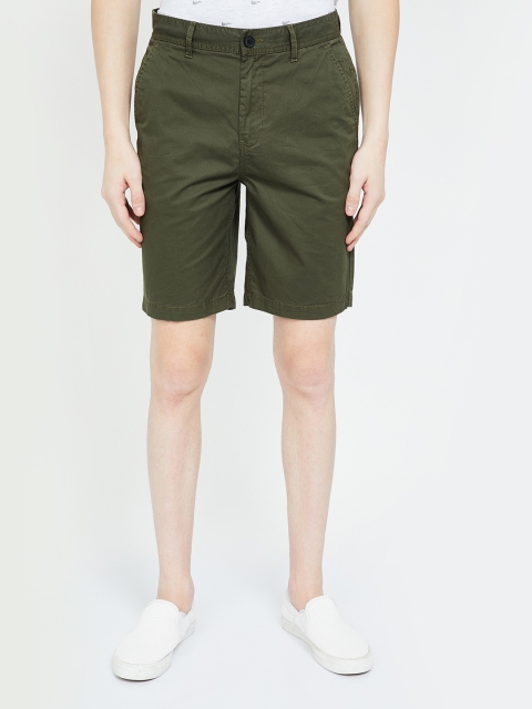 

Fame Forever by Lifestyle Men Olive Green Solid Regular Fit Regular Shorts