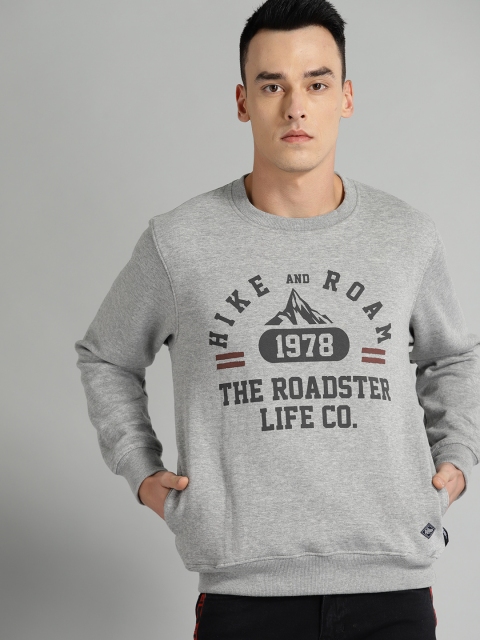 

Roadster Men Grey Printed Sweatshirt