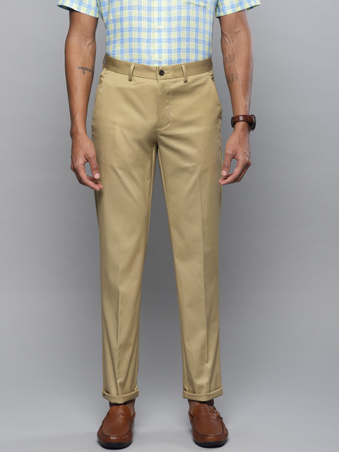 

Louis Philippe Permapress Men Beige Slim Fit Solid Smart finest wrinkle free Casual Chinos