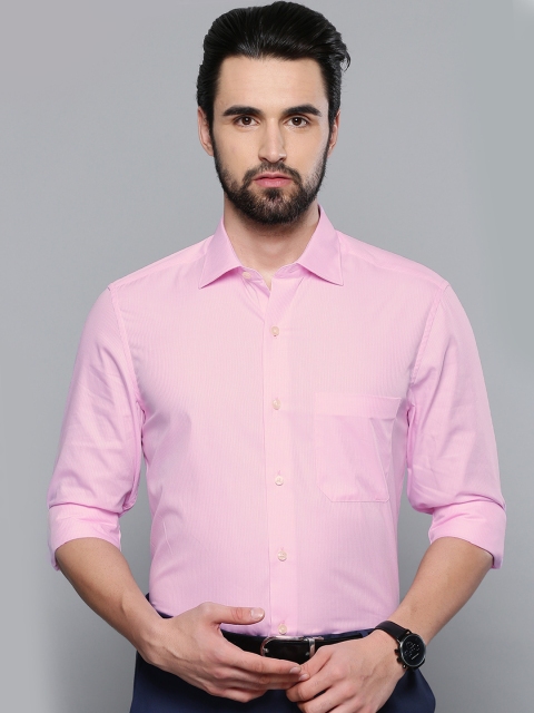 

Louis Philippe Men Pink Classic Fit Striped Formal Shirt