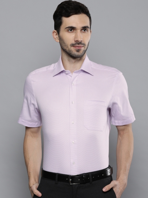 

Louis Philippe Men Purple & White Classic Regular Fit Self Design Formal Shirt