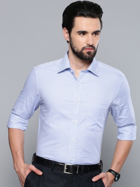 

Louis Philippe Men Blue & White Classic Regular Fit Checked Formal Shirt