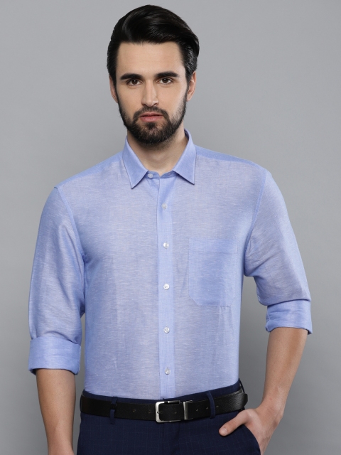 

Louis Philippe Men Blue Slim Fit Self Design Formal Shirt