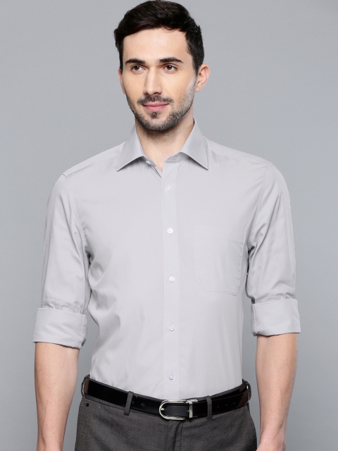 

Louis Philippe Men Grey Classic Regular Fit Solid Formal Shirt