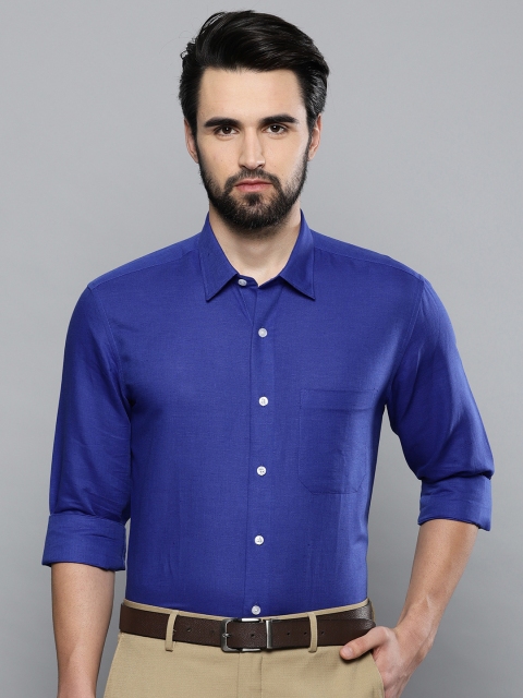 

Louis Philippe Men Blue Slim Fit Self Design Formal Shirt