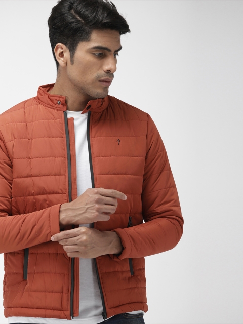 

Indian Terrain Men Orange Solid Padded Jacket