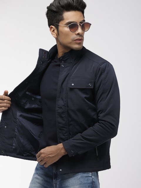 

Indian Terrain Men Navy Blue Solid Lightweight Jacket