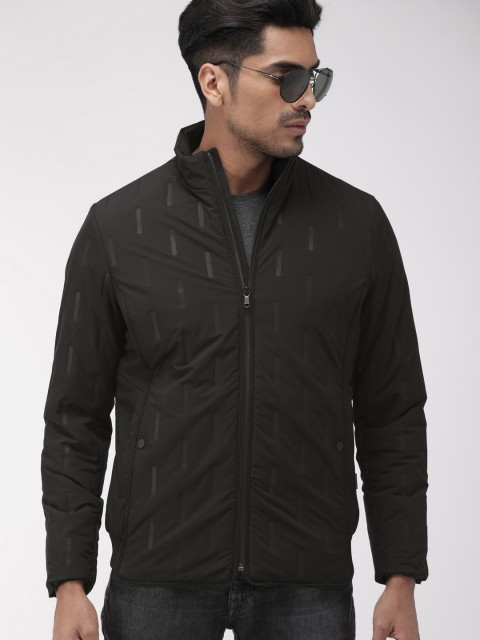 

Indian Terrain Men Black Self Design Insulator Padded Jacket