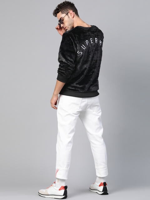 

Justice League Men Black & White Superman Applique Sweatshirt