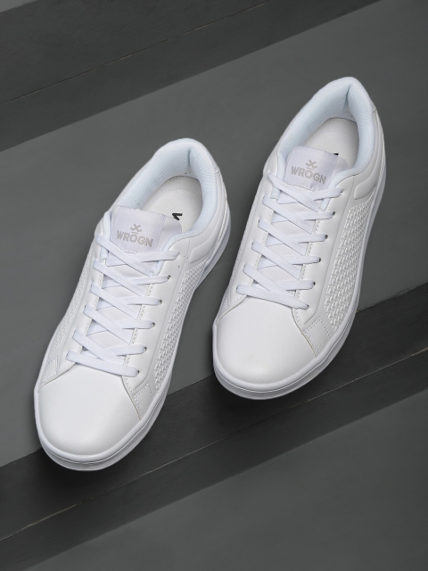 

WROGN Men White Textured Sneakers