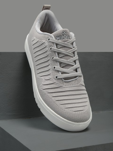 

WROGN Men Grey Textured Sneakers