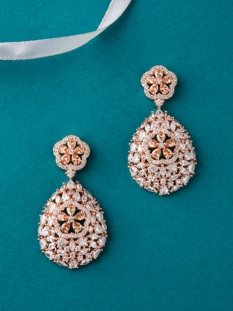 

Rubans Gold-Toned Contemporary Drop Earrings