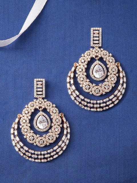 

Rubans Rose Gold & White Contemporary Drop Earrings