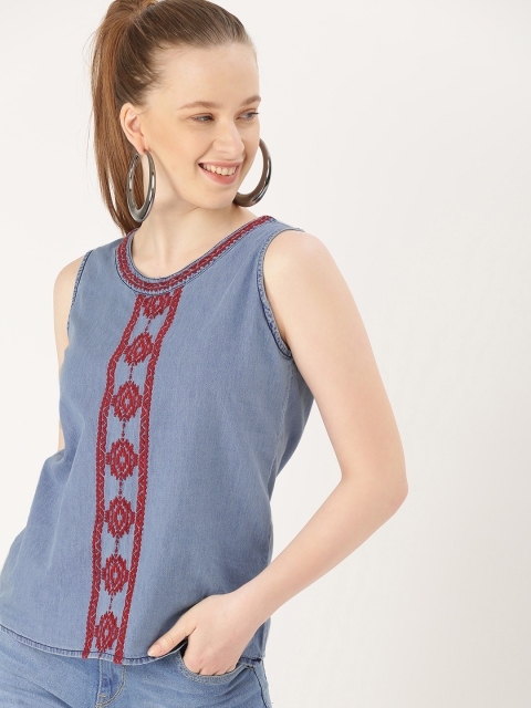 

DressBerry Women Blue Solid Top