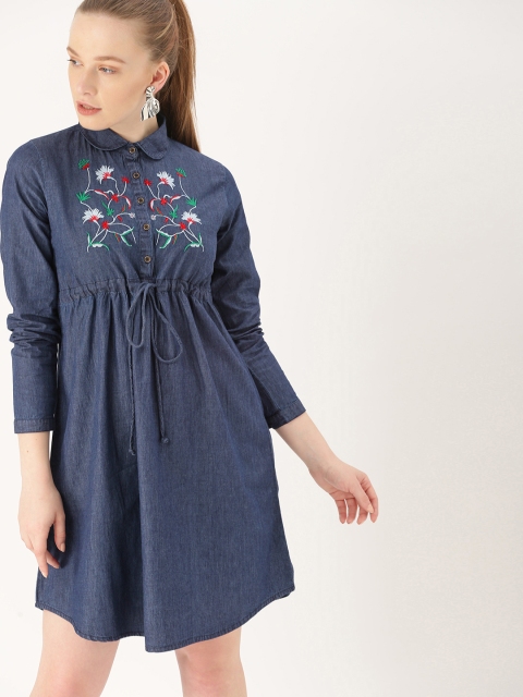 

DressBerry Women Blue Solid Empire Dress