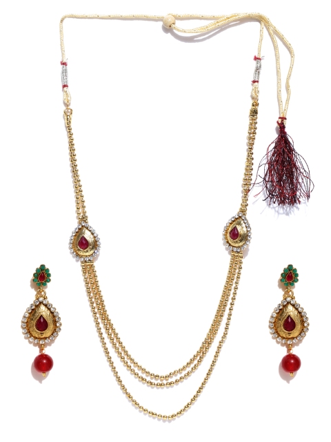 

Zaveri Pearls Gold-Toned Stone-Studded Jewellery Set