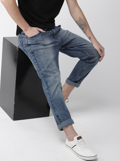 

Mast & Harbour Men Blue Slim Tapered Fit Mid-Rise Low Distress Stretchable Jeans