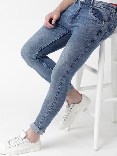 

Mast & Harbour Men Blue Skinny Fit Mid-Rise Clean Look Stretchable Jeans