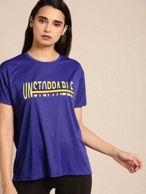 

DressBerry Women Blue Printed Round Neck T-shirt