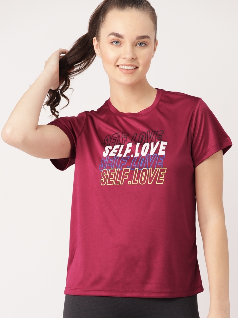 

DressBerry Women Magenta Printed Round Neck T-shirt