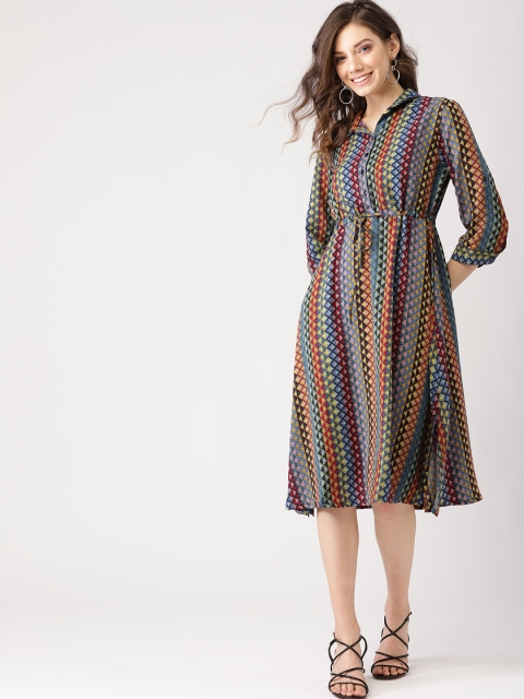 

DressBerry Women Multicoloured Printed A-Line Dress, Multi