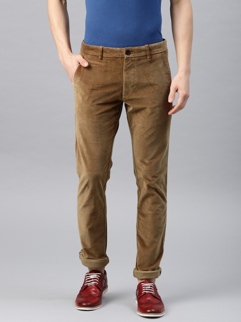 

Van Heusen Men Brown Slim Fit Solid Corduroy Trousers