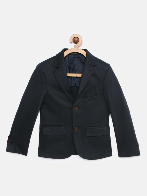 

Indian Terrain Boys Navy Blue Solid Casual Blazer