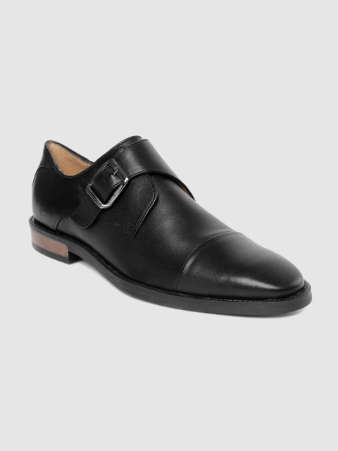 

Arrow Men Black Formal Leather Monk Shoes