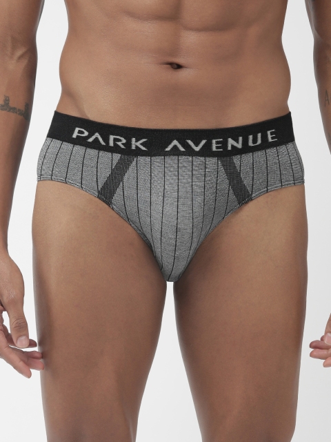 

Park Avenue Men Charcoal Grey & Black Striped Briefs PZRA00084