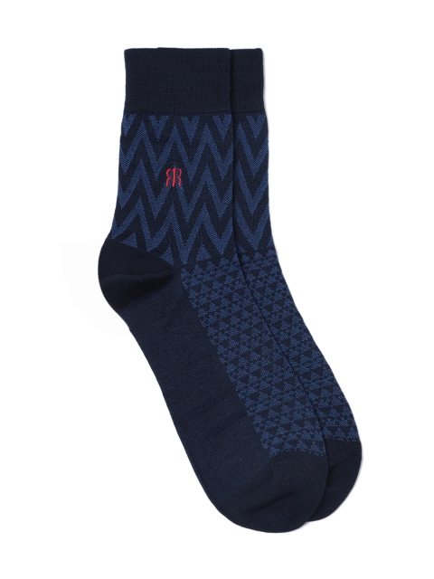 

Raymond Men Navy Blue Patterned Above Ankle Socks