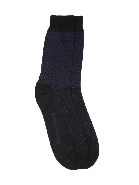 

Park Avenue Men Black Patterned Ankle-Length Socks