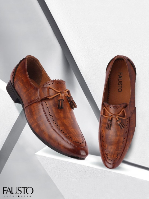 

FAUSTO Men Brown Formal Slip-Ons
