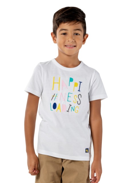 

Cherry Crumble Boys White Solid Round Neck T-shirt