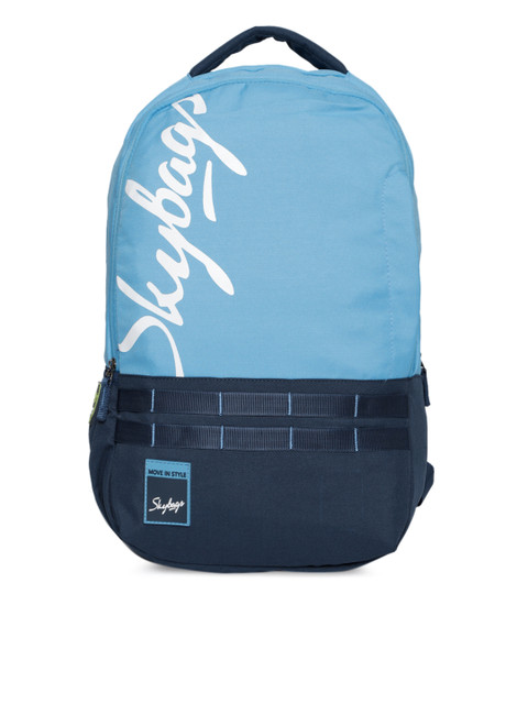 

Skybags Unisex Blue Brand Logo Backpack