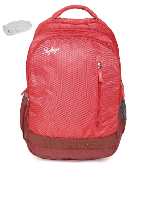 

Skybags Unisex Red Textured Backpack